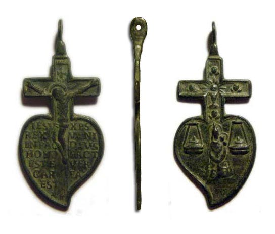Medaglia Cuoricruciforme N.S. de Loreto / Crucifixión (R.M. SXVII-Ot44) Cuorif11